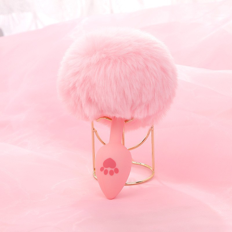 Silicone Rabbit Tail Anal Plug with Cat Claw Design, Adult Novelty Toy — detail image 15