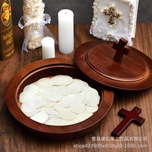 批发新款跨境木质带盖收纳盒教堂祈福用品聚会举行仪式容器用具