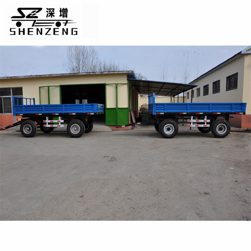 5t农用拖车 自卸平板拖车 自卸拖车 平板拖车 平板搬运车