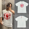 XX162 White Red Round Classic Print