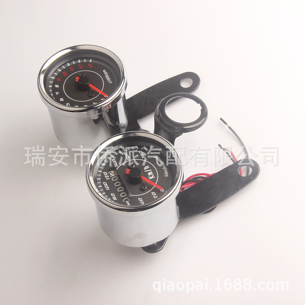 Modified Motorcycle Retro Instrument Cg125 Set Code Meter Odometer Mechanical Tachometer Large Displacement Universal