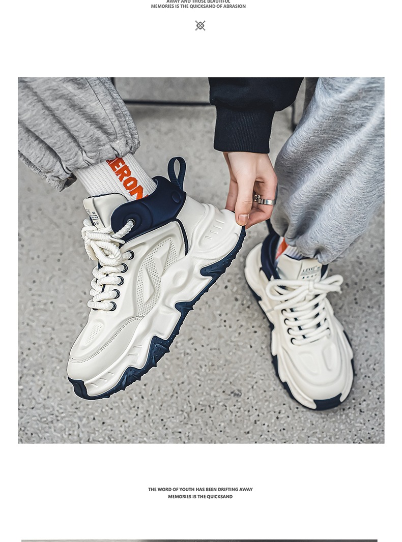 Men's Thick-soled Casual Dad Sneakers Height Increasing Board Shoes_voghion.com