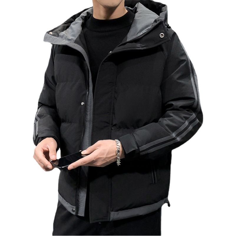 Abrigo de algodón acolchado para hombres 2023 Invierno nuevo estilo coreano abrigo de algodón acolchado para hombres suelto más tamaño con capucha abrigo de algodón acolchado engrosado abrigo cálido