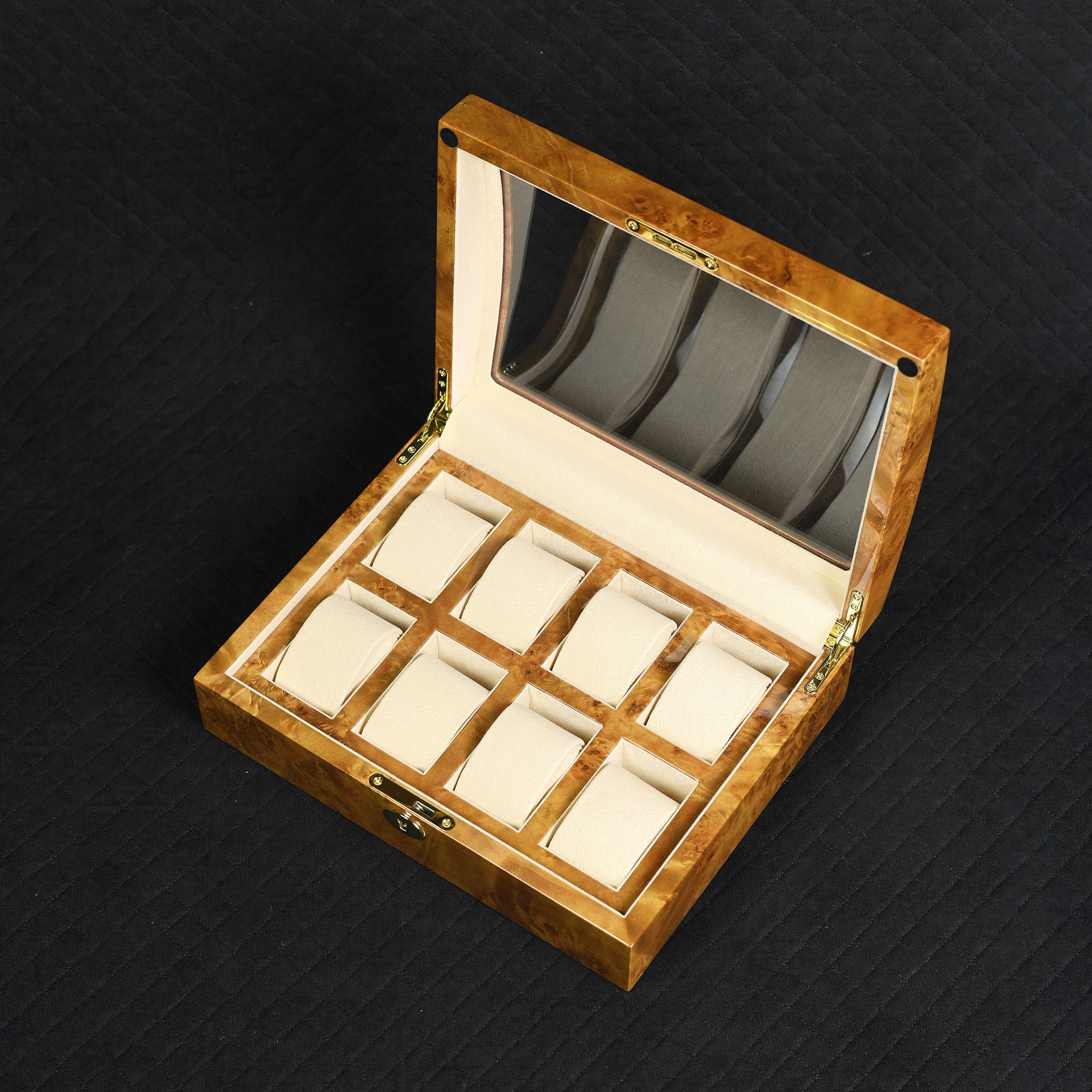 Piano Paint Mechanical Watch Storage Box High-End Simple Watch Box Watch Retro Multi-Position Collection Box Home with Lock