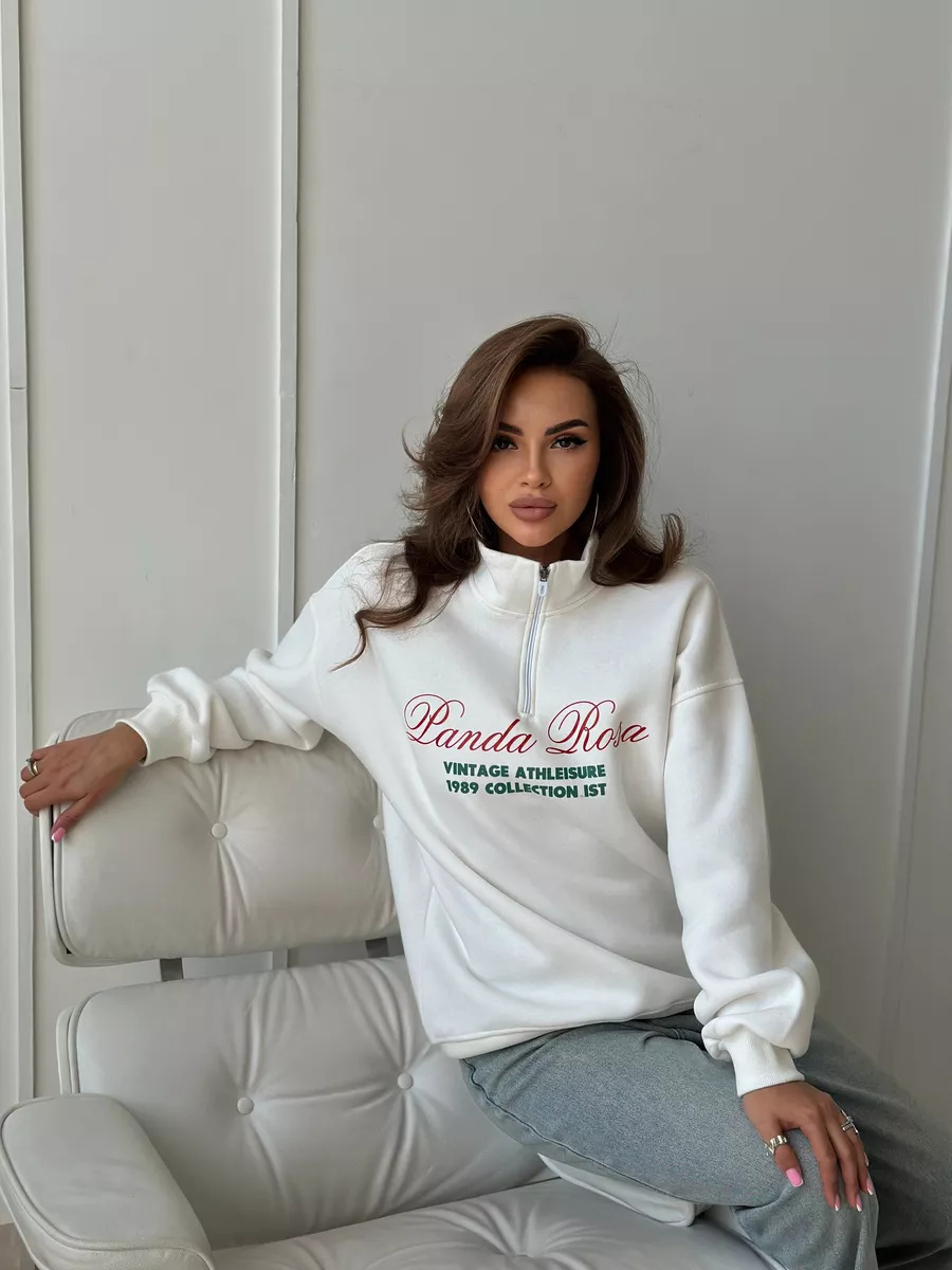 Felpa con cappuccio, mezza zip, calda, larga, foderata in pile, autunno-inverno, versatile, con stampa sul davanti_voghion.com