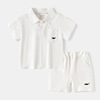 Children's sleeves, summer set, colored top for boys, trousers, children's clothing, Korean style, polo collar, wholesale