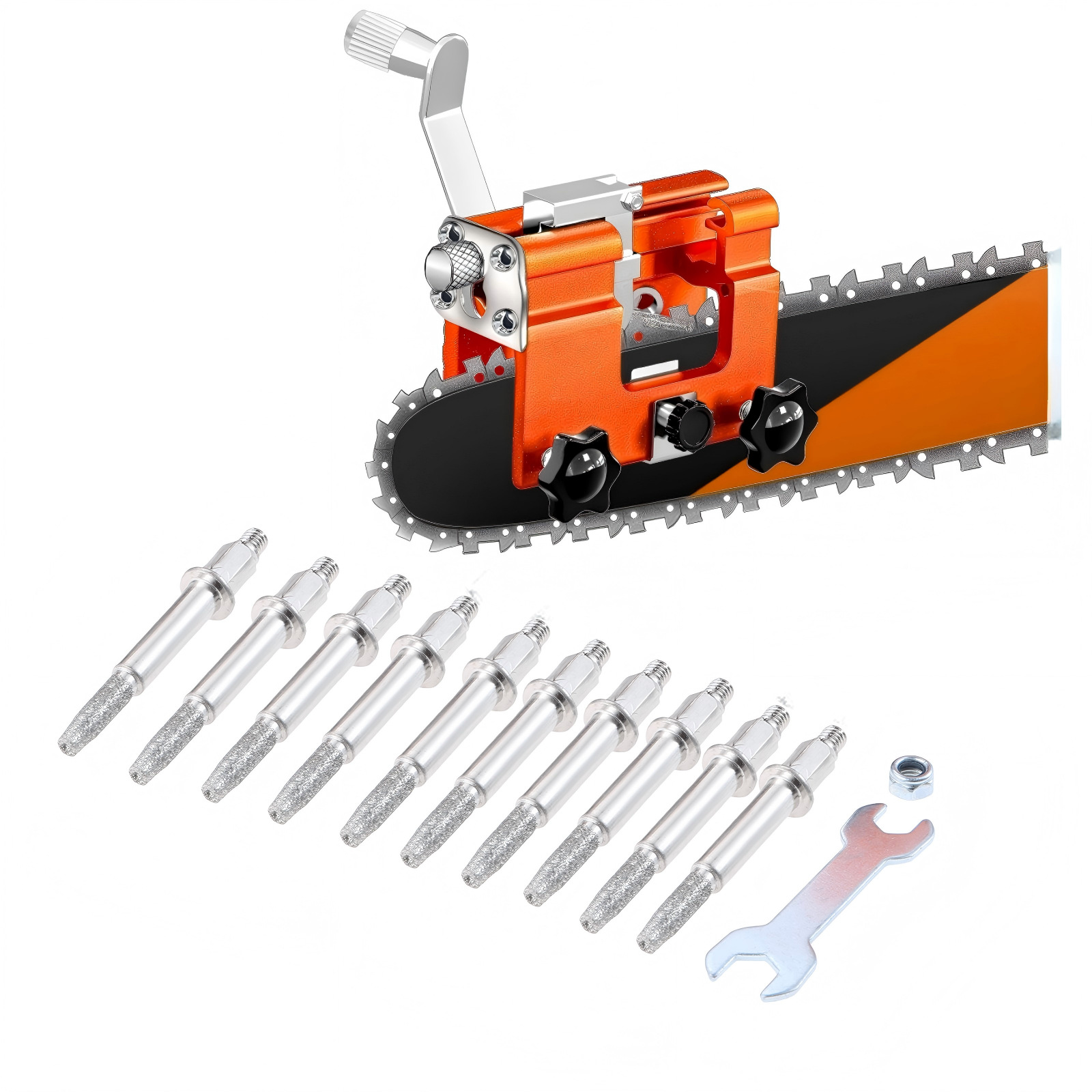Afilador de cadenas de motosierra eléctrico manual, herramienta portátil para afilar cadenas de uso doméstico, abrazadera para afilar cadenas, cuchilla de afilado, uso transfronterizo, fabricante, venta al por mayor