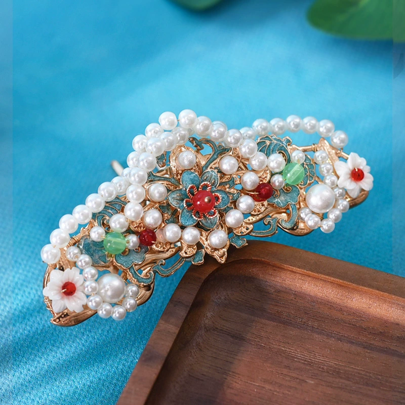 Корона для волос Античная вилка для волос Продвинутые ощущения Жемчужная компиляция Ремесло Ming-mand Hanfu Аксессуары Шпилька после прессования Античный темперамент