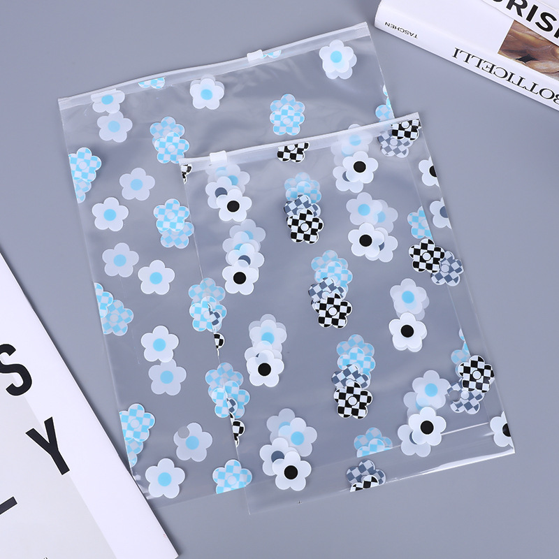 Factory spot small flower cute new short sleeve long sleeve men's and women's clothing bag children's underwear plastic packaging bag