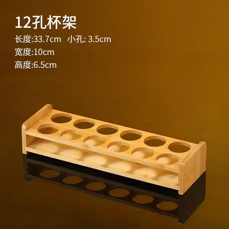 Portavasos de estante de vino creativo del hogar portavasos de madera de bambú copa de vino blanco pequeña taza de vino bandeja de almacenamiento estante de taza de espíritus