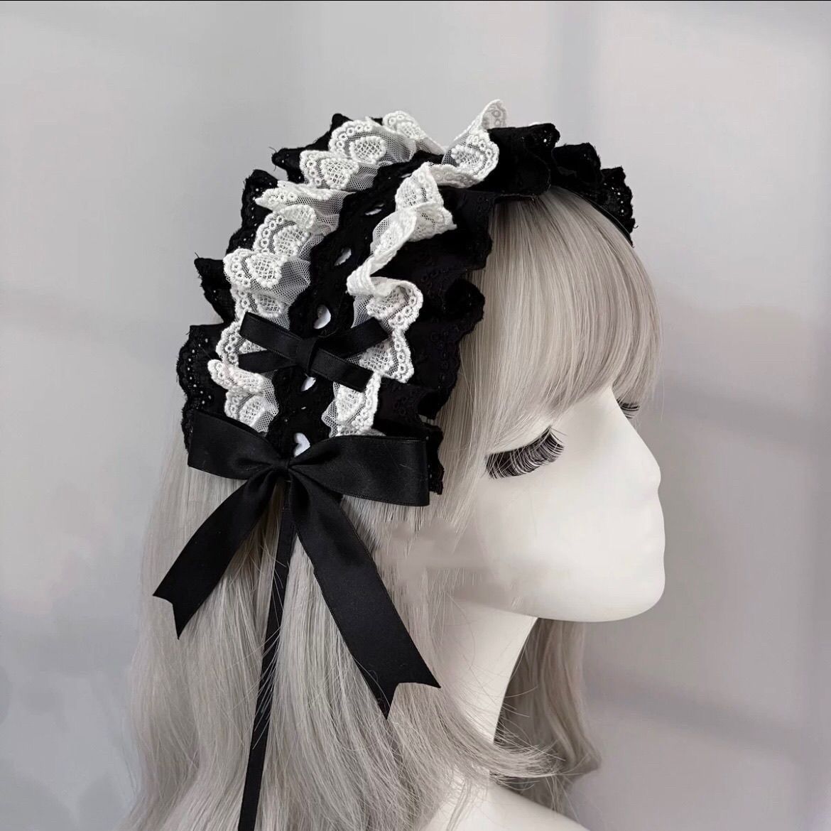 Dos dimensiones Lolita correa de cabello chica gato oreja clip de cabello cómic cosplay Lolita criada correa de cabello