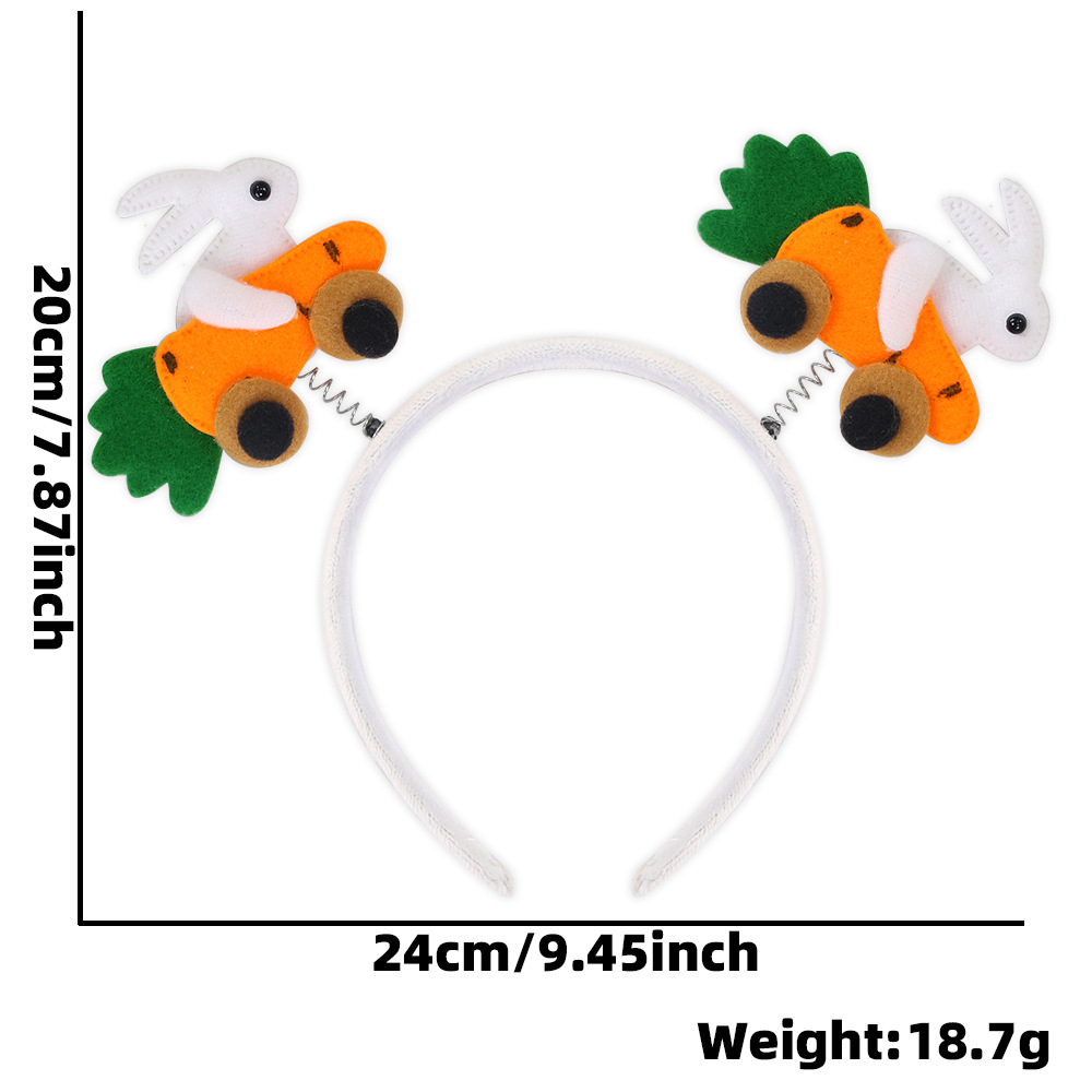 Amazon nueva decoración de pascua cabello cascada conejo pollo huevo tocado de dibujos animados para niños animales bandas de cabeza