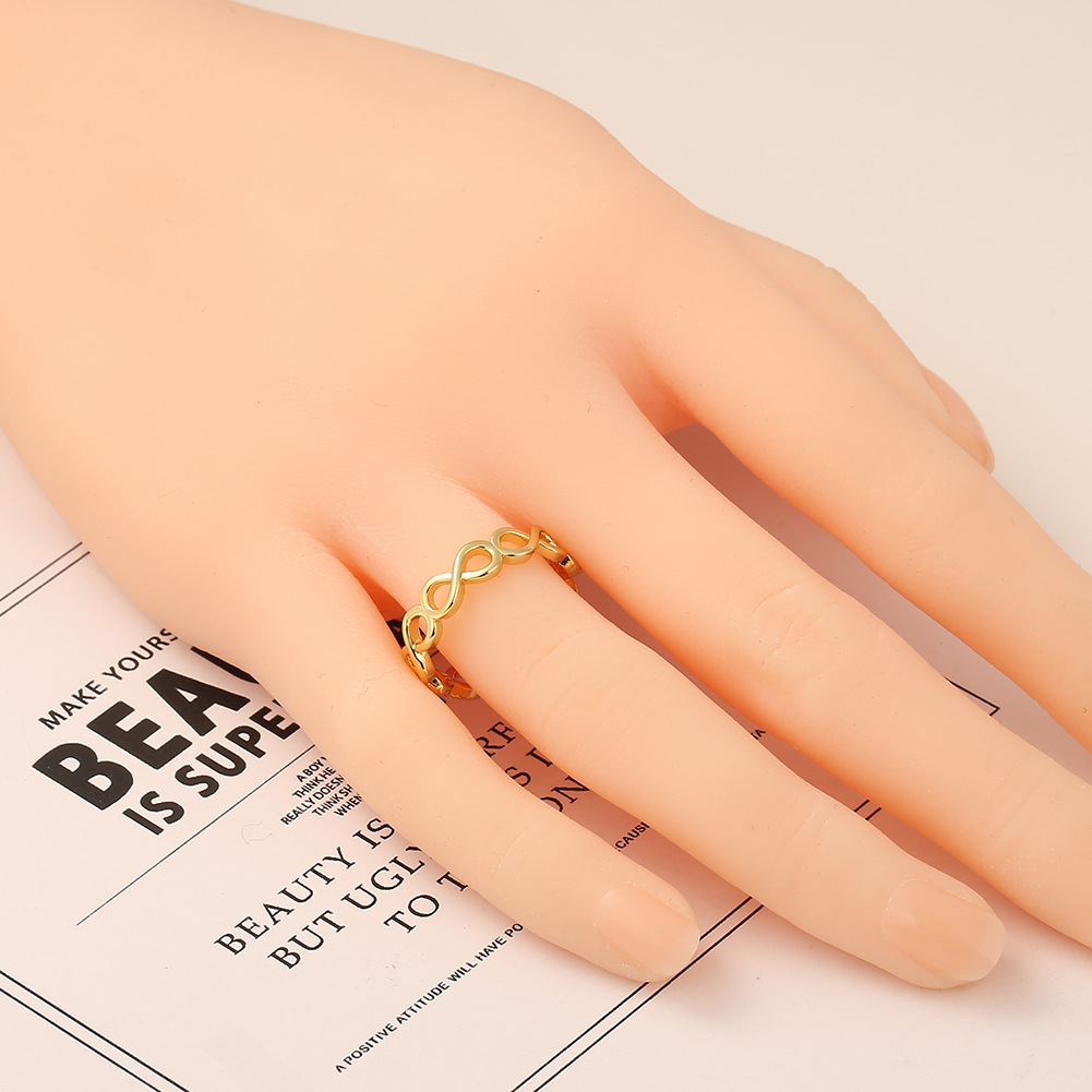 fashion copper plated real gold 8 shape open ring