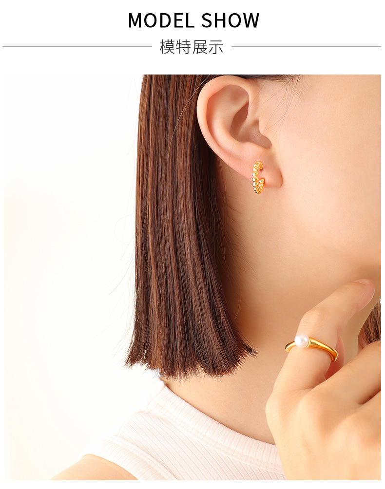 fashion geometric circlr simple titamium steel earrings ear stud