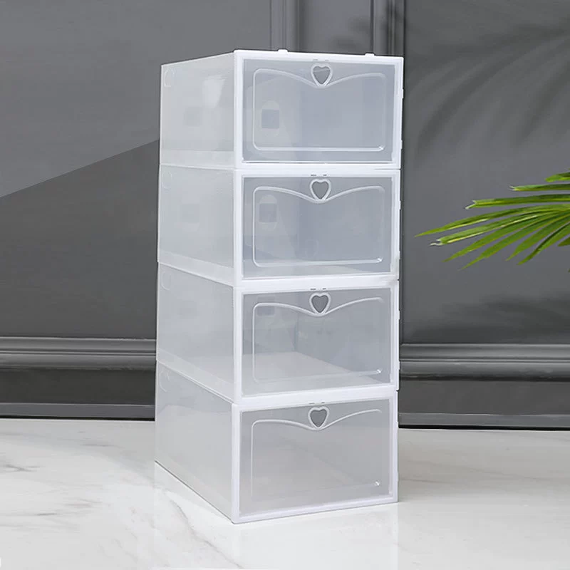 Footwear Storage Box, Thickened Transparent Plastic, Stackable Shoe Organizer, two sizes