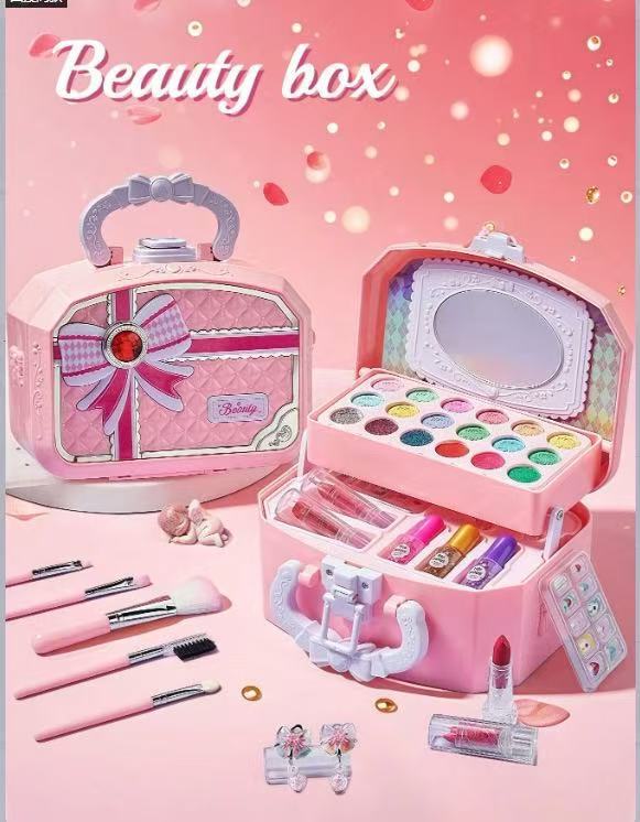 Toy for makeup, set, children's makeup primer, makeup box, Birthday gift