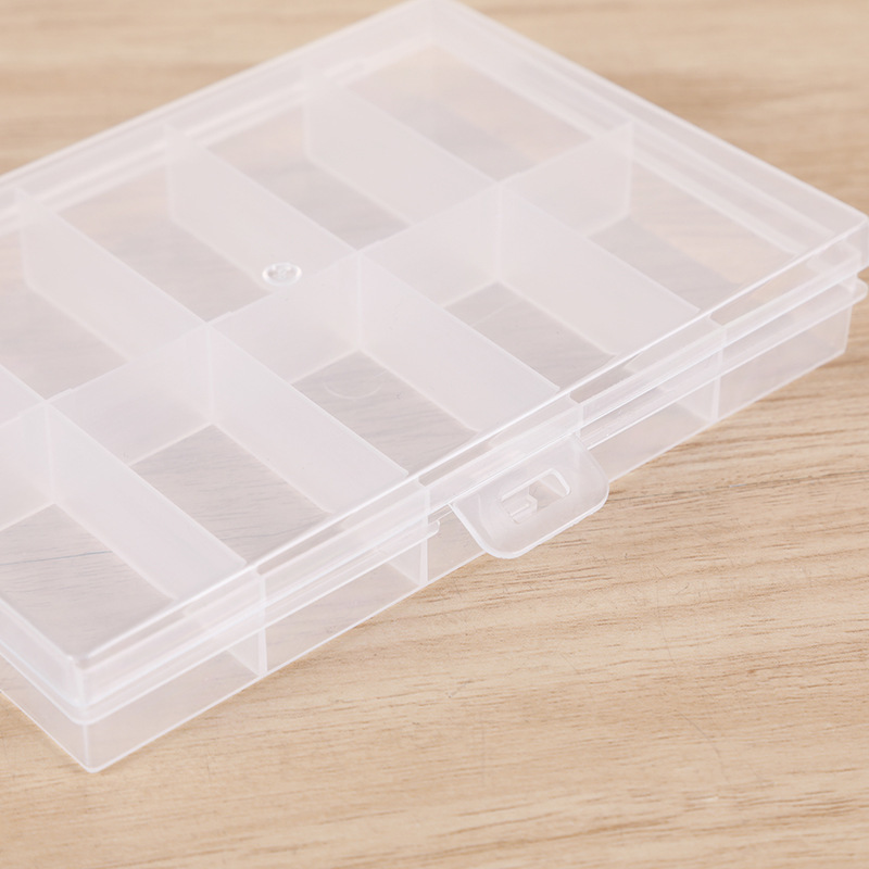 固定10格子長方形透明プラスチックppボックス部品ボックス火漆ワックス粒収納ボックスネイルアクセサリー整理ボックス|undefined