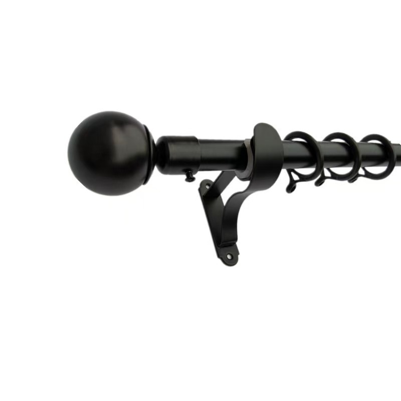 Estilo nórdico barra de la cortina 22MM barra de hierro negro Romano Varilla sola barra doble cabeza decorativa cualquier partido image 17