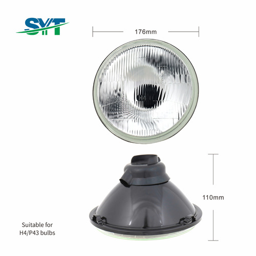 6014 Round 7-inch Semi-Sealed Bulb Compatible with H4 Round Headlights for Vintage Car Modification