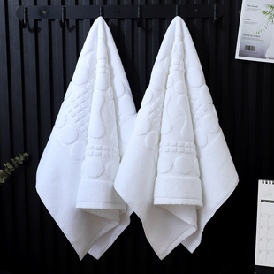 Hotel Room Bathroom Non-Slip Floor Mat Pure Cotton White Floor Towel Absorbent Jacquard Craft Hotel Room Floor Mat