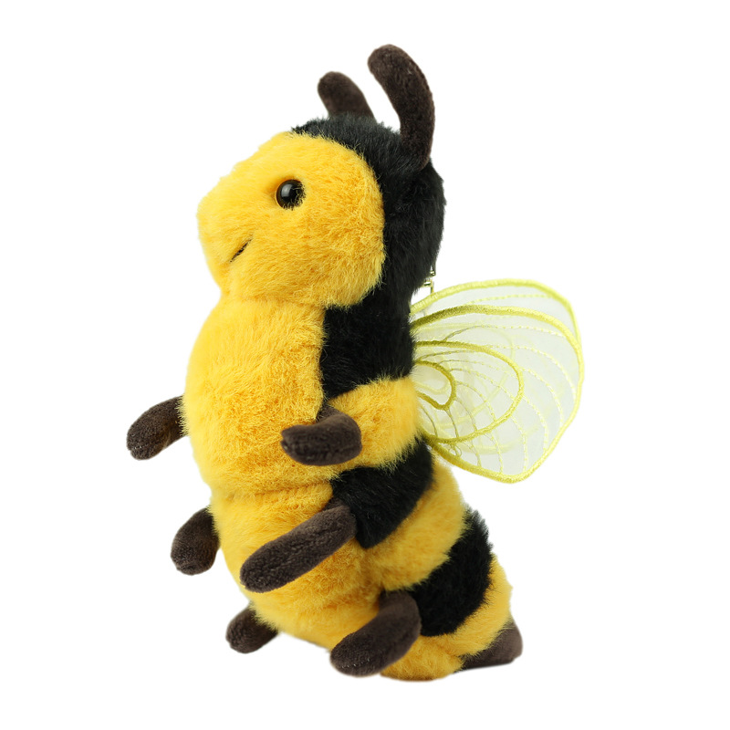 Red en línea adorable pequeña abeja colgante juguetes de peluche muñeca bolsos de dibujos animados bolsos colgantes llaveros muñecas de tela image 5