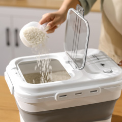折りたたみ米バケツキッチン防虫防湿密封バケツ家庭用箱増粘米タンク小麦粉保存バケツペット食品保存バケツ