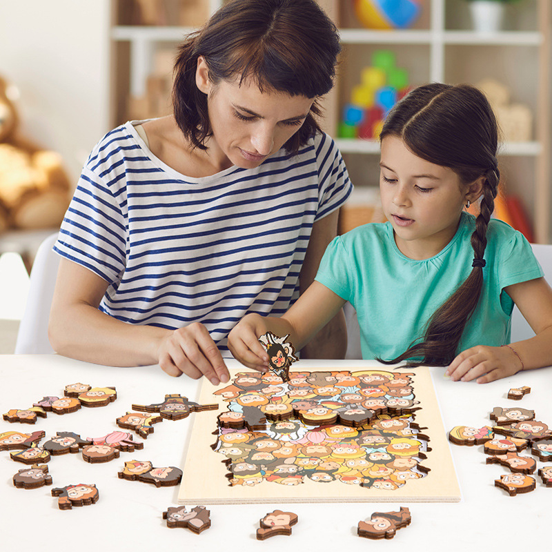 Marco de fotos de dibujos animados de madera para montar la casa/Wukong/máquina de bocadillos