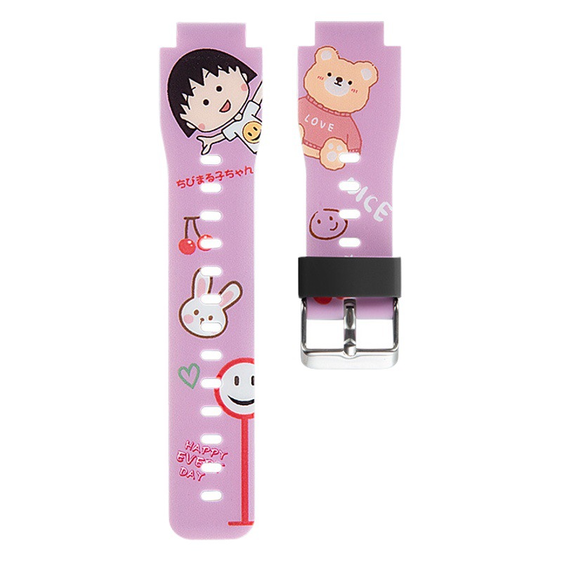 Adecuado para 360 reloj de teléfono para niños modelo 11X patrón de dibujos animados correa de silicona Halter cubierta protectora