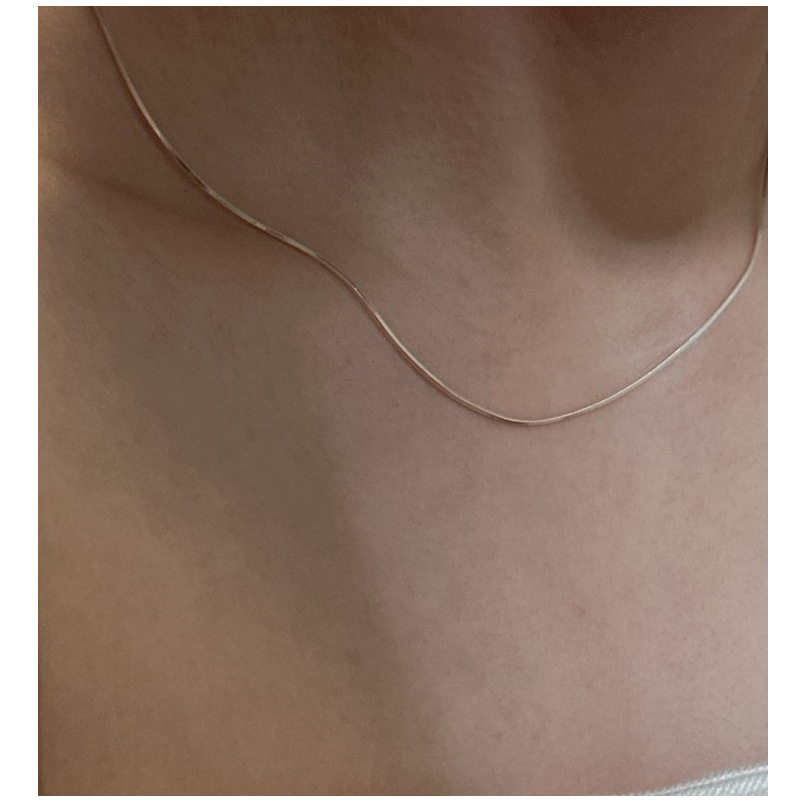 Holiday, Daily Occasion 925 Sterling Silver Snake Chain Polishing Geometric Necklace