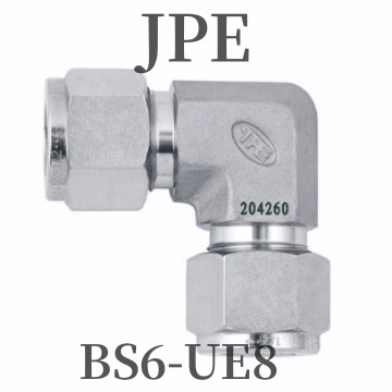 JPE  卡套由任弯头  316L不锈钢  BS6-UE8
