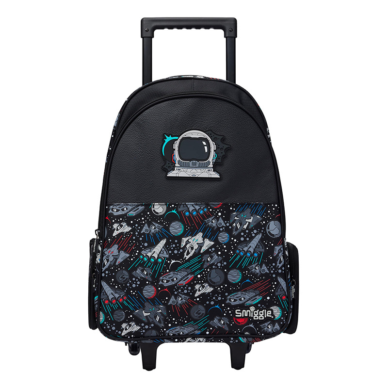 검은색 성간 우주인 트롤리 학교 가방
