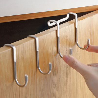 wardrobe Hooks Lateral 304 Stainless steel household After the door kitchen multi-function Punch holes hook