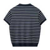 ZY8103T-B老钱风条纹圆领针织短袖通勤百搭夏季时尚简约T恤，男装针织衫/毛衣，星座614