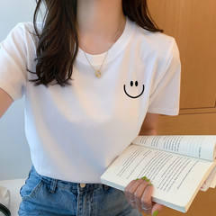 ヨーロッパステーションホワイトコットン半袖Tシャツレディース2025年夏新作レディースボトリングシャツ右肩Tシャツイントップ