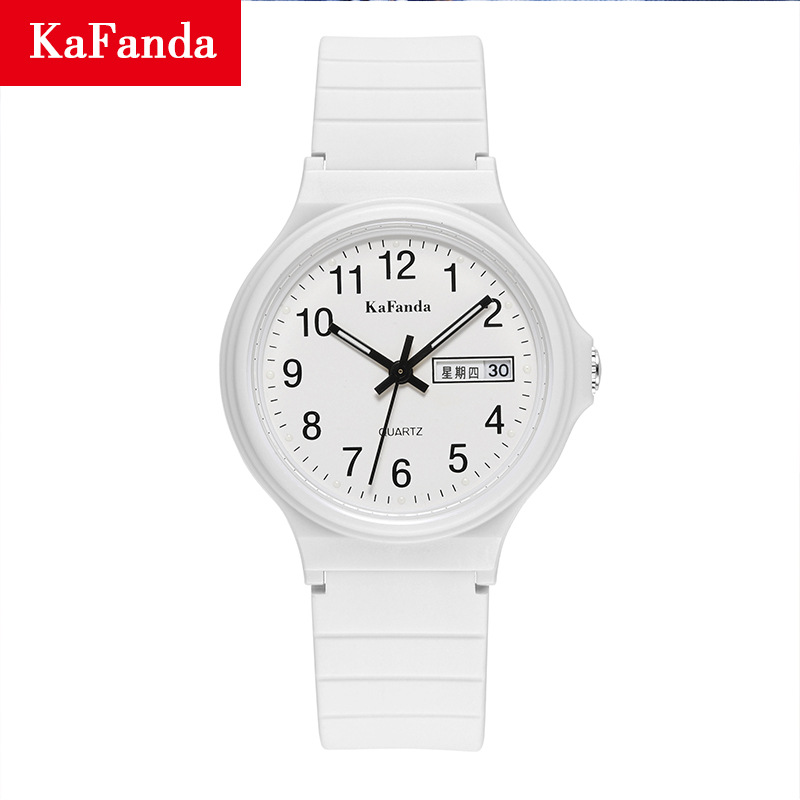 E-Commerce new double calendar electronic quartz Women's Watch personalized creative men's and women's waterproof watch one piece wholesale