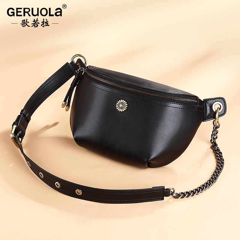 Bolso de cuero 2025 nuevo bolso de pecho de moda para mujer bolso de mensajero de moda de todo fósforo de verano para mujer bolso de cintura de gran capacidad coreana
