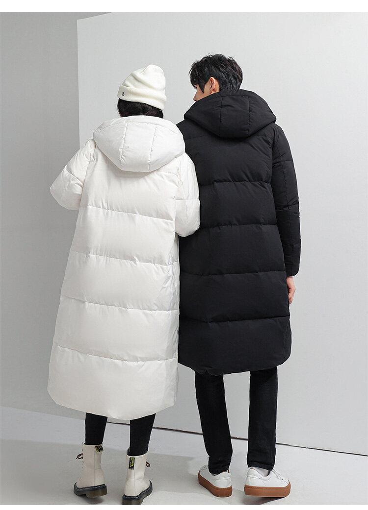 Men's Padded Coat Mid-length Thickened White Duck Down Jacket_voghion.com