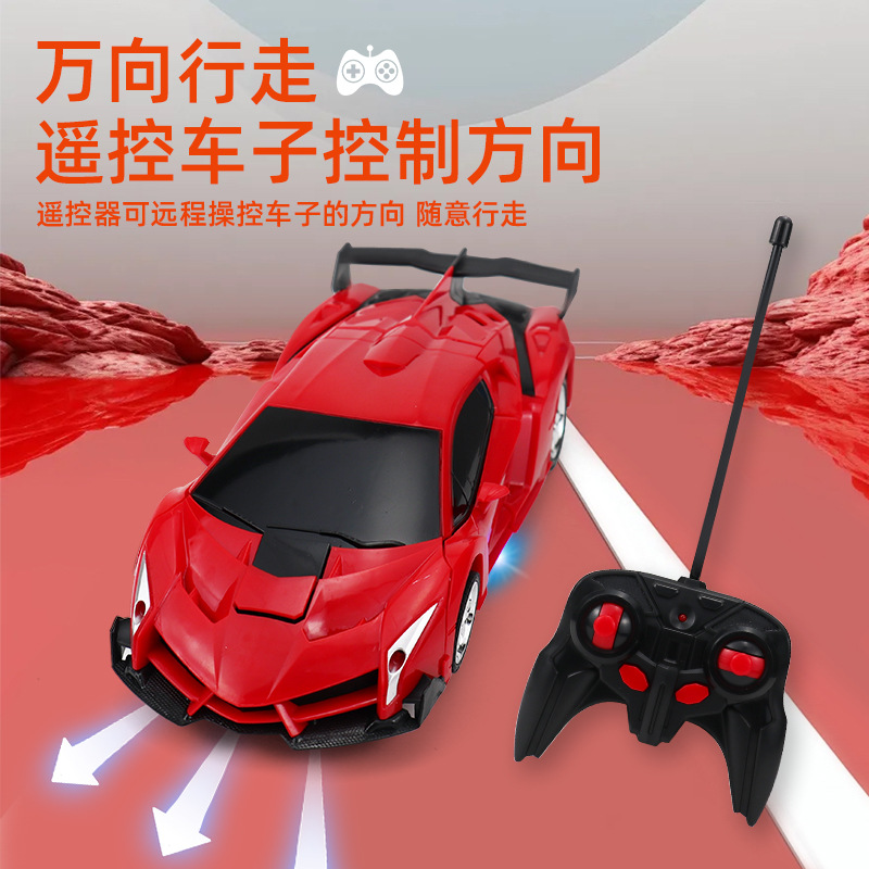 Control remoto transfronterizo con una tecla coche de deformación robot eléctrico modelo de carreras niño niño juguete coche de control remoto al por mayor