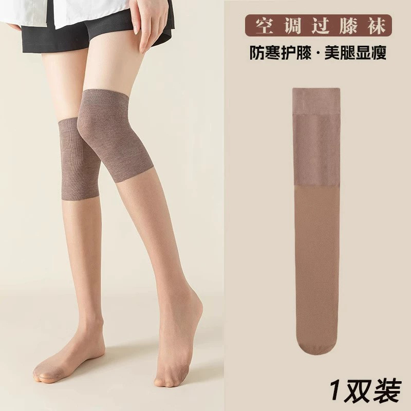 女性用エアコン膝上ストッキング、夏用膝上ストッキング、冷えた足を暖かく保つ、ハイチューブ膝上ストッキング、引っ掛かり防止、滑り止め|undefined