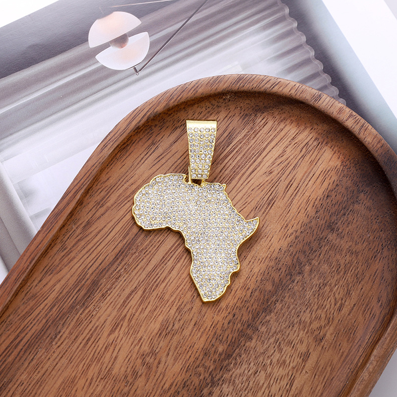 Personalised Cuban Chain Map Pendant Necklace For Men Elegant_voghion.com