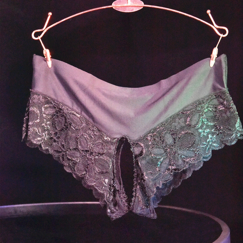 Ropa interior japonesa de mujer sexy entrepierna abierta encaje integrado calzoncillos de seda de hielo Levantamiento de cadera gratis lencería sexy más tamaño tentación