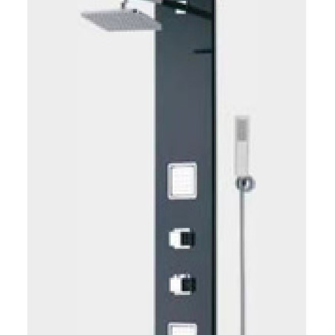 Black Stainless Steel Shower Screen Set with Multi-Functional Four-Function Water Outlet, Bathroom Shower Column Shower Head