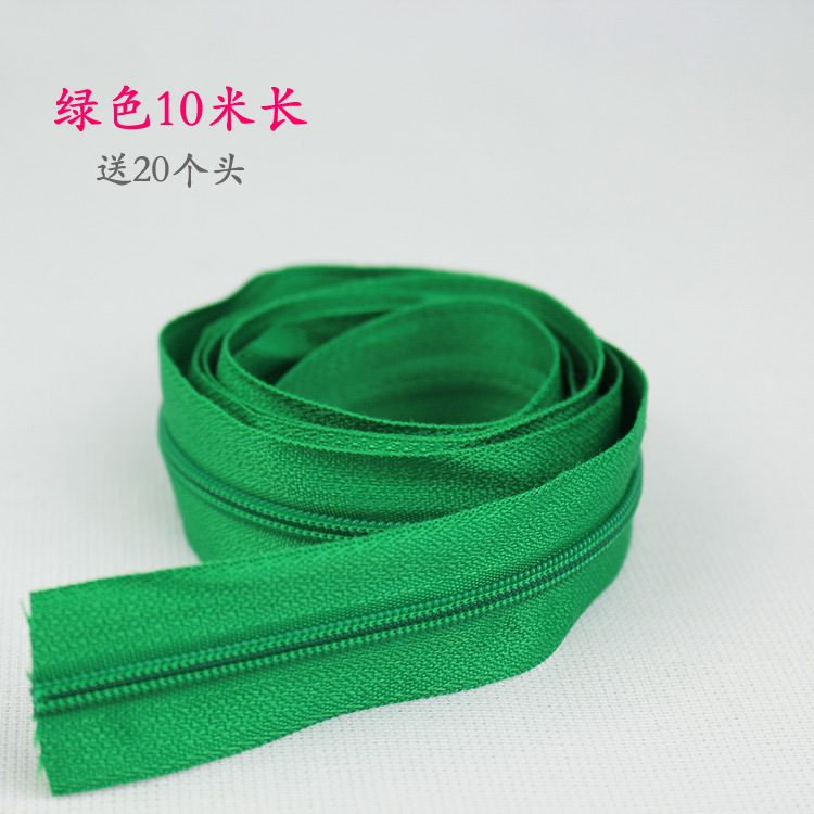 Bolsa DIY accesorios de tela ropa cremallera tirón cabeza accesorios de cuero N ° 5 color largo nylon sola cabeza doble cabeza