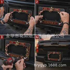跨境 圣诞主题车牌简约风 Christmas License Plate Frame807批发