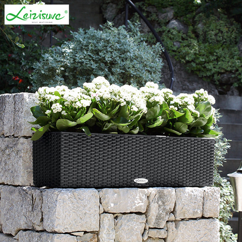 Automatic water-absorbing flower pot outdoor hanging railing frame plastic rectangular balcony flower trough vegetable flower pot planting box
