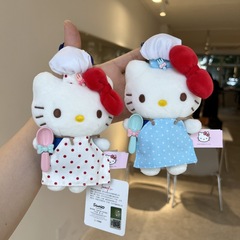 ネット赤起爆正規版Kitty人形キーホルダー装飾ストラップかわいいスプーンエプロンktバッグストラップ