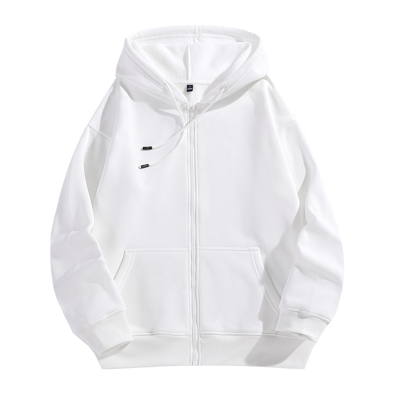 Chaqueta de uniforme de clase de institución de entrenamiento de manga larga con capucha y cremallera gruesa, ropa de trabajo con forro polar, sudadera personalizada con impresión de logotipo