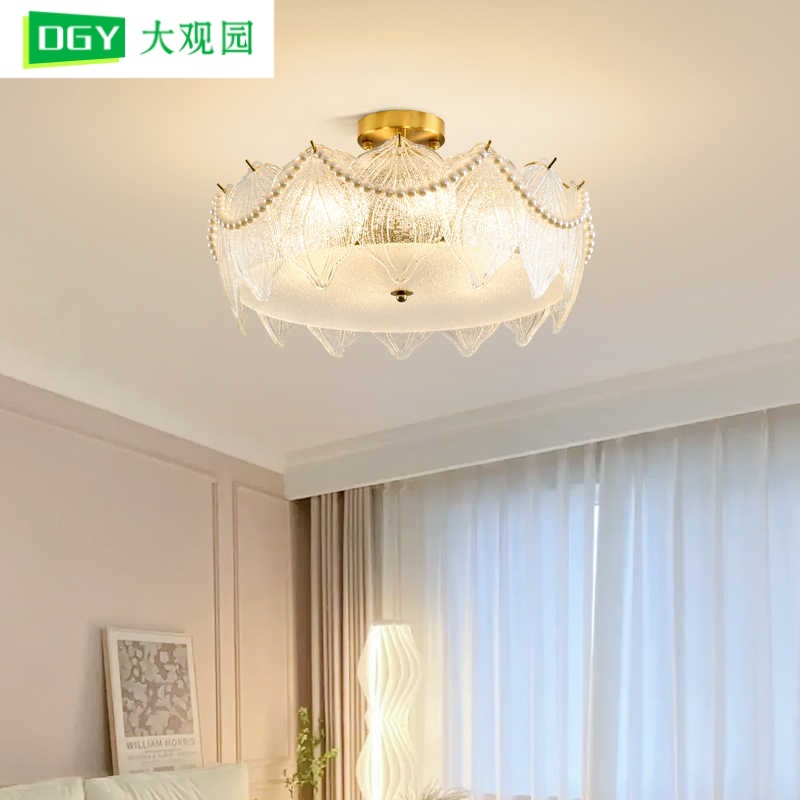 Gran vista jardín lámpara de dormitorio led lámpara de techo lujosa francesa lámpara de cristal moderna y simple lámpara de dormitorio principal 413L