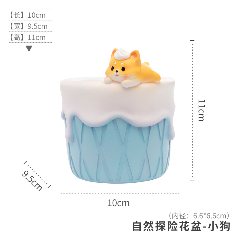 Chậu cây mọng nước hình kem phô mai resin, chậu mini trang trí ban công sân vườn (RG-33)