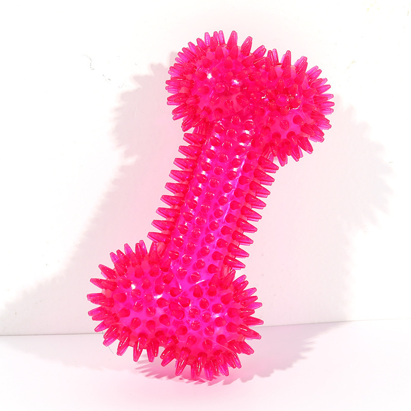 보이스 TPR 애완동물 장난감 스파이크 Bone-로즈 레드